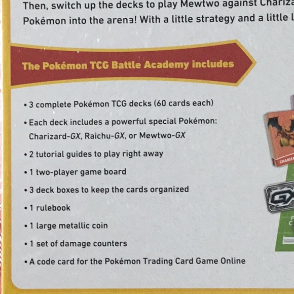 2019 Pokemon Battle Academy Game New Sealed Charizard GX Card Mewtwo 180 Cards - Picture 6 of 11